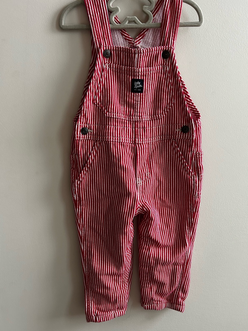 Baby B’Gosh Stretch Soft Red Striped Overalls